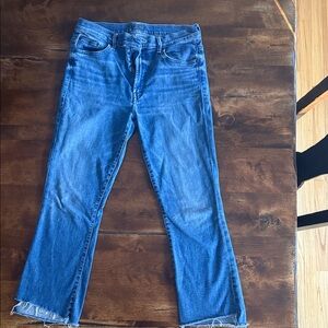 MOTHER Blue Ankle Cropped Jeans